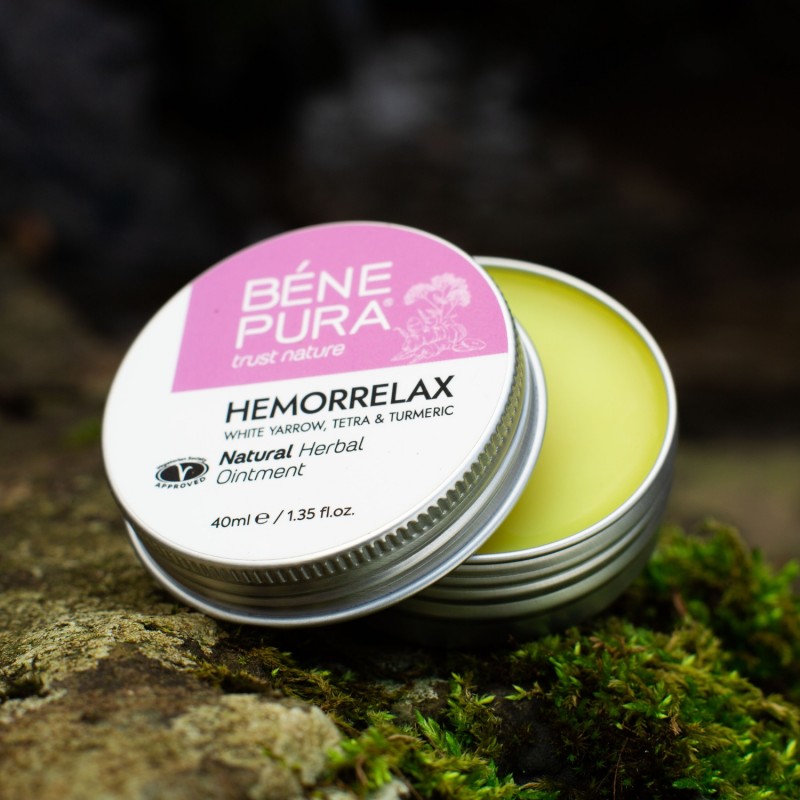 Мехлем Хеморелакс с билки при Хемороиди: Бял равнец, Смрадлика и Куркума - 40мл